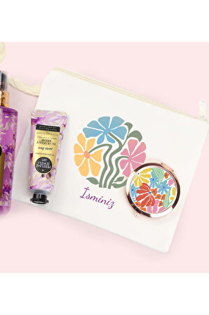 Kişiye Özel Bez Çanta & El ve Vücut Kremi & Vücut Spreyi & Bez Çantası Hediye Seti