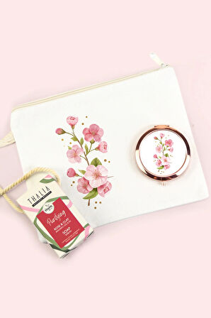 Bez Çanta & Sabun & Ayna Hediye Seti