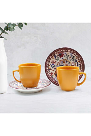 Turuncu Cüzdan & Fular & Marsel Lokum & Fincan Hediye Seti