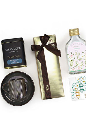 Pelit Çikolata & Türk Kahvesi & Kolonya & Fincan Hediye Seti