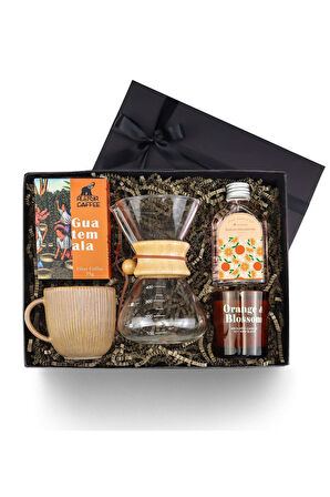 Kupa & Karaf & Mum & Filtre Kahve & 100ml Kolonya Premium Hediye Seti