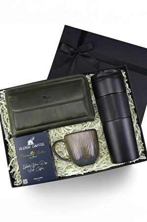 Deri Cüzdan & Termos & Kupa & Filtre Kahve Hediye Seti