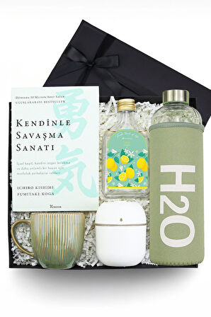Kitap & 200ml Kolonya & Hava Nemlendiricisi & Matara & Kupa Premium Hediye Seti