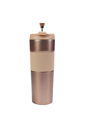 French Pressli Termos & Fincan & 250gr Filtre Kahve & Kolonya & Kalem Premium Hediye Seti