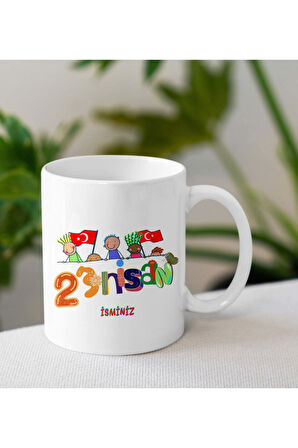 Kişiye Özel Kupa & Gofrik & Balon & İpli Türk Bayrağı 23 Nisan Hediye Seti