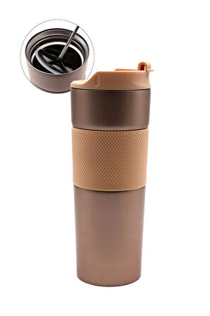 Termos & 250 Gr Filtre Kahve & Kolonya & Pembe Fincan & Rose Kalem Hediye Seti