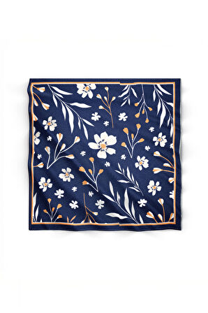 2'li Mavi Porselen Fincan & 200 ml Okyanus Kolonya & Selamlıque Türk Kahvesi & Lacivert Fular