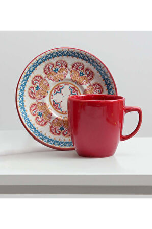 Selamlıque Türk Kahvesi & Fincan & Model Saten Şal Hediye Seti