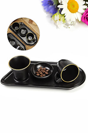 Kolonya & Türk Kahvesi & Siyah Şal & Türk Kahvesi Sunum Seti