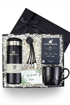 Termos & Filtre Kahve & Çoklu Şarj Kablosu & Kupa Hediye Seti