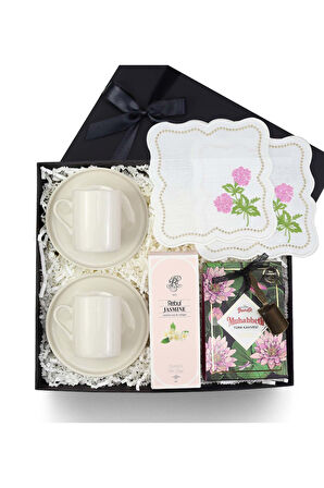 2 li Fincan & Türk Kahvesi & Kolonya & Sunum Kahve Peçetesi Hediye Seti