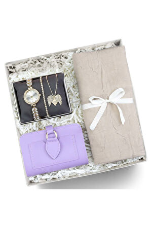 Kişiye Özel Kolye & Su Yolu Bileklik & Saat & Cüzdan & Şal Hediye Seti