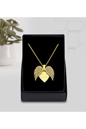 Kişiye Özel Melek Kolye & Zebra Fular & Saat & Çanta Anneler Günü Hediye Seti