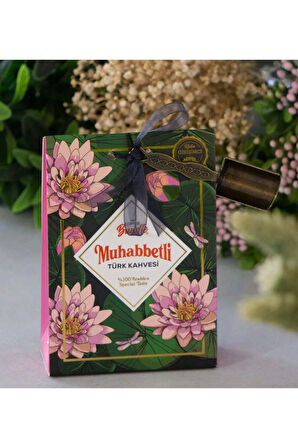 Türk Kahvesi Sunum Seti & Bambu Siyah Şal & Muhabbetli Türk Kahvesi & Premium Hediye Seti