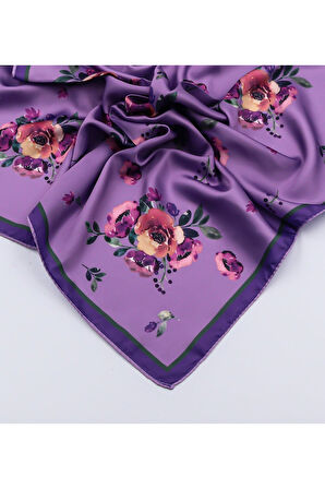 Kişiye Özel T Fincan & Mor Kılıflı Matara & Mor Çiçekli Fular & Lila Cüzdan