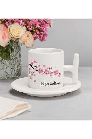 Kişiye Özel T Sakura Fincan & Tredmiya Kolonya & Ayna & Tek İçimlik Türk Kahvesi & Sabun Hediye Seti
