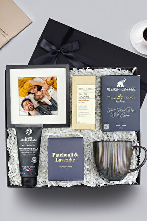 Yves Rocher Balsam & Kolonya & Rakle Lacivert Mum & Porselen Kupa & Kahve & Çerçeve Hediye Seti