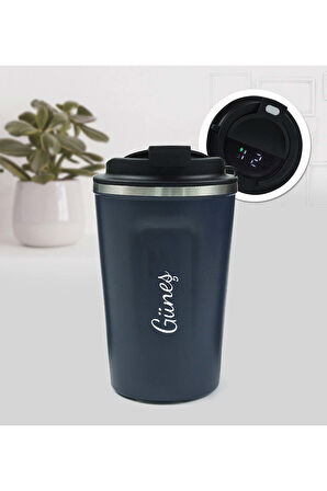 Dereceli Lacivert Termos & Paspartu Çerçeve & Kartlık & Armani Lacivert Kordon Saat