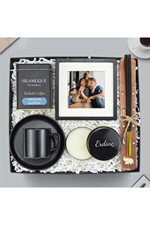 Paspartu Çerçeve & Selamlıque & Tütsü & Siyah Fincan & Metal Mum