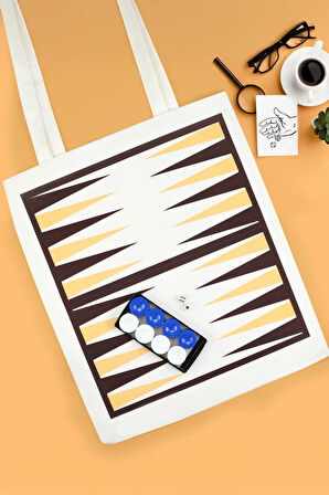 Tavla Baskılı Bez Çanta & Selamlıque & Fincan & Eyüp Sabri Tuncer Tıraş Kolonyası Hediye Seti