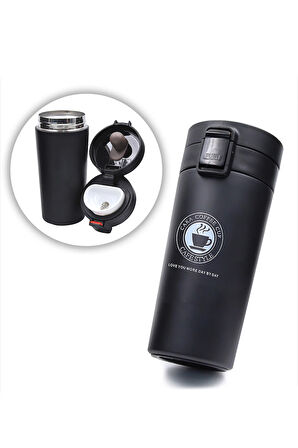 Kilitli Termos & Mousepad & Yumuşak Kapaklı Not Defteri & Siyah Kupa Babalar Günü Hediye Seti