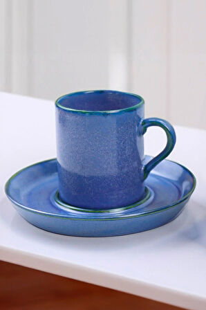 Okyanus Kolonya & Godiva Çikolata & Mavi Porselen Fincan Hediye Seti