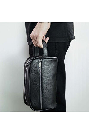 Erkek El Çantası & Cüzdan & Anahtarlık & Black Suede Parfüm