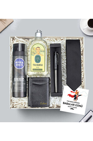 Tıraş Kolonyası & Metalik Roller Kalem & Kravat & Mekanizmalı Kartlık & Tıraş Köpüğü