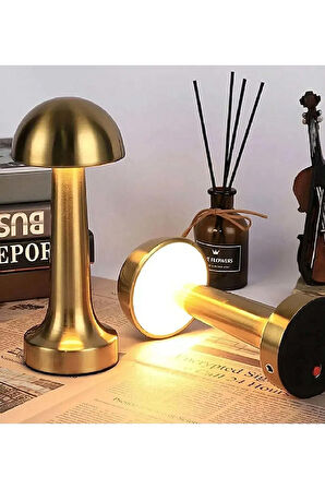 Gold Mantar Masa Lambası & Selamlıque Türk Kahvesi & Fincan & Kolonya & Çerçeve Hediye Seti