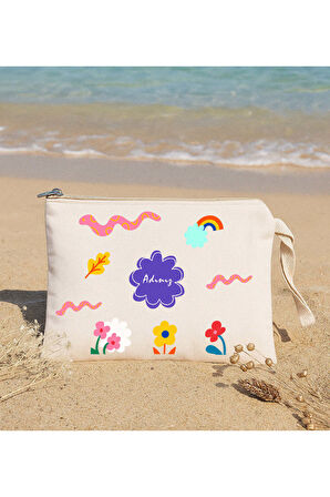 Kişiye Özel Bez Çanta & El Fanı & Kupa & Fular Yaz Seti