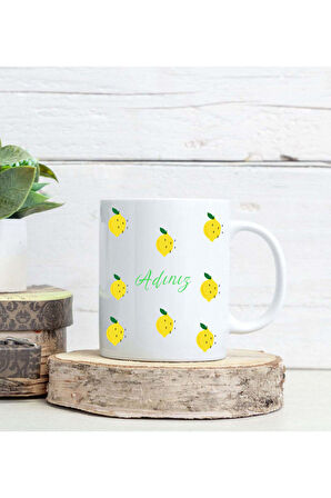 Kişiye Özel Kupa & Yeşil Çay & Bardak Altlığı & Kolonya Yaz Hediye Seti