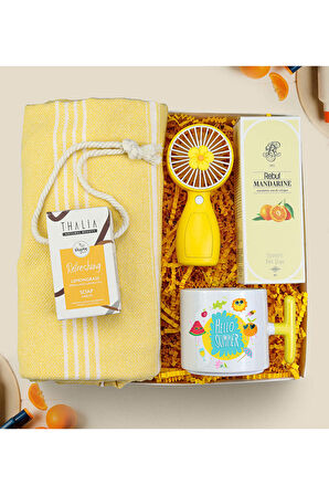Kolonya & Peştemal & Thalia Sabun & El Fanı & T Kupa Yaz Hediye Seti