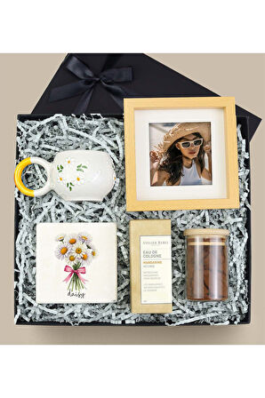 El Yapımı Kupa & Çerçeve & Taş Bardak Altlığı & Kolonya & Türk Kahvesi Hediye Seti