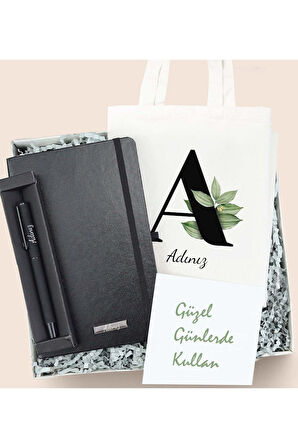 Kişiye Özel Defter & Kalem & Bez Çanta Kurumsal Hediye Seti