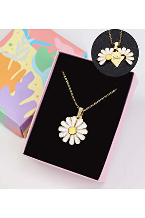 Kişiye Özel T kupa & Papatya Kolye ve Mum Hediye Seti