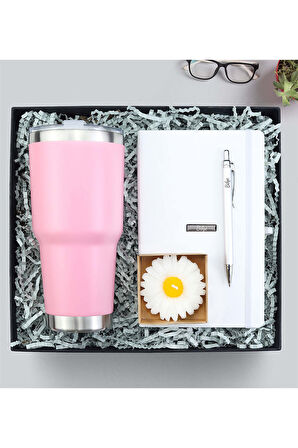 Termos & Kalem & Defter & Mum Hediye Seti