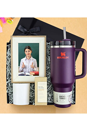 Termos & Kolonya & Mum & Çerçeve Premium Okula Dönüş Hediye Seti