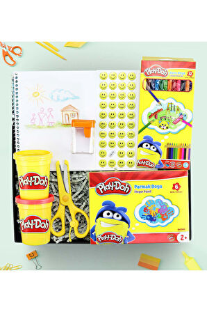 Resim Defteri & Boya Kalemi & Parmak Boya & Sticker & Oyun Hamuru & Makas & Kalemtraş Hediye Seti