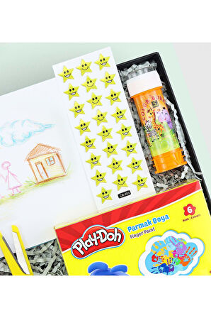 Resim Defteri & Parmak Boya & Köpük Baloncuk & Makas & Fosforlu Kalem & Sticker Hediye Seti