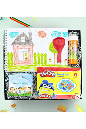 Resim Defteri & Köpük Baloncuk & Balon & Bitki Dikim Kiti & Play-Doh Parmak Boya Hediye Seti