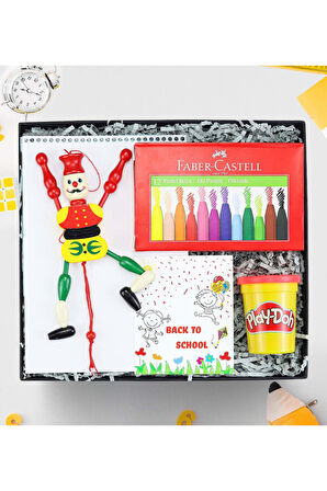 Resim Defteri & Çek Bırak Kukla & Pastel Boya & Oyun Hamuru Hediye Seti