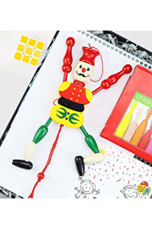 Resim Defteri & Çek Bırak Kukla & Pastel Boya & Oyun Hamuru Hediye Seti