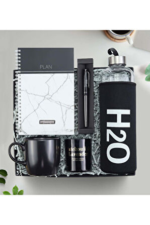 Defter & Kalem & Matara & Kupa & Mum Hediye Seti