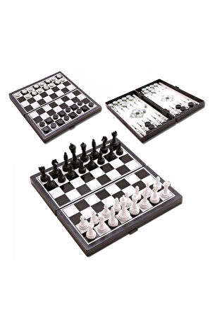 Manyetik Satranç - Tavla - Dama & Mousepad & Zeka Küpü Hediye Seti