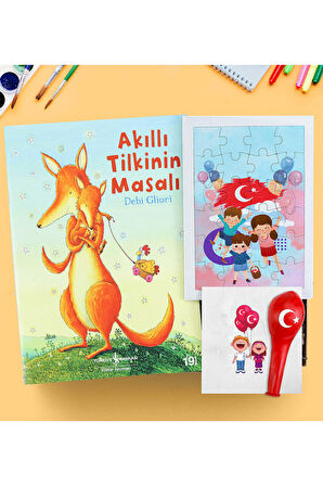 Akıllı Tilkinin Masalı & Balon & Puzzle Hediye Seti