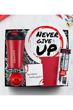 Termos & Mousepad & Rotring Kalem Seti & Dikişli Mini Not Defteri & Stres Topu Hediye Seti