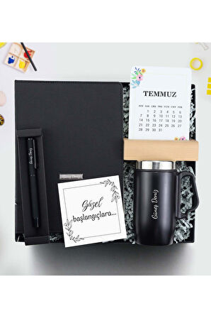 Tarihsiz Ajanda & Kalem & Kulplu Termos & Takvim Hediye Seti