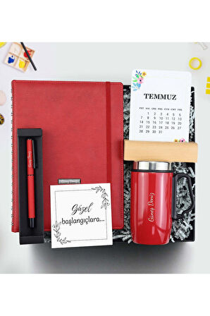 Tarihsiz Ajanda & Kalem & Kulplu Termos & Takvim Hediye Seti