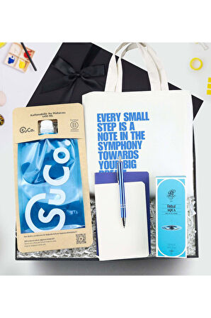 SuCo & Çanta & 2'li Not Defteri & Kalem & Kolonya Hediye Seti