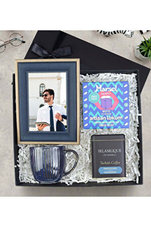 Kişiye Özel Çerçeve & Lokum & Kupa & Türk Kahvesi Hediye Seti